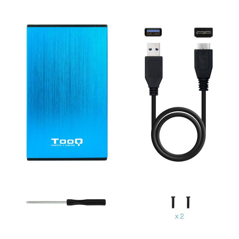 Caixa Externa 2 5 SATA TooQ Azul Alumínio USB3 1 TQE 2527BL