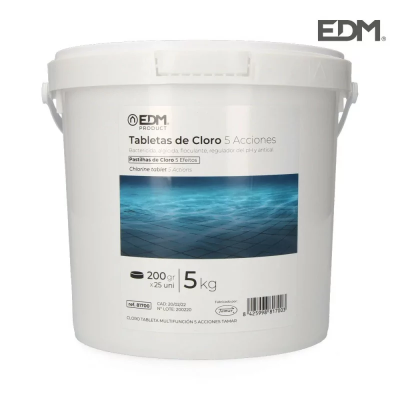 Cloro EDM - 5 Ações - tablete 5 kg fusão edm