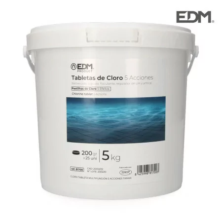 Cloro EDM - 5 Ações - Pastilha 200g - 5 Kg - Fusão|EdM|8425998817003