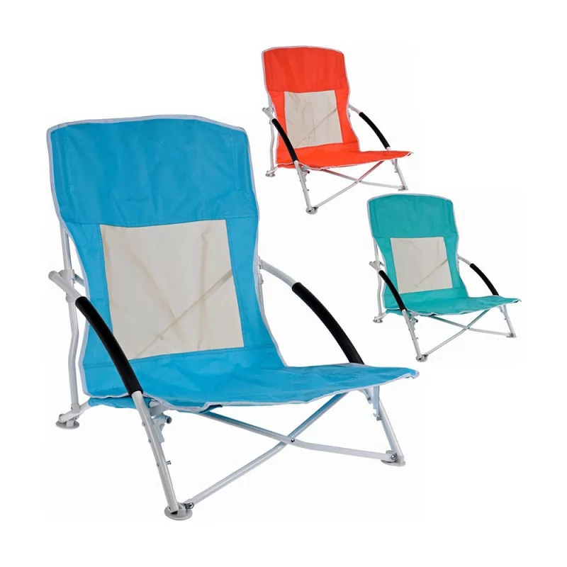 Cadeira metalica de praia plegable 60x55x64cm (varias cores)