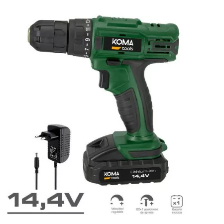 Koma Tools Screwdriver Drill - 14.4 Battery - 1500mAh - 700RPM - 08376